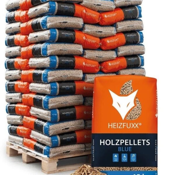 Heizfuxx Holzpellets "Blue" – 975 kg (65 x 15 kg Säcke)
