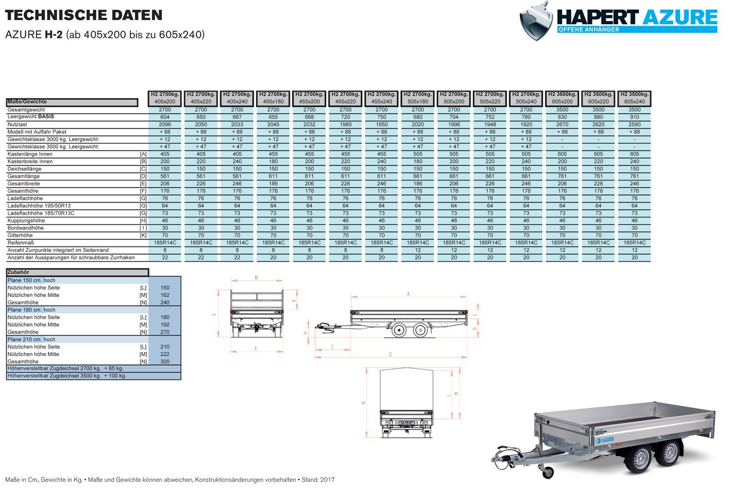 Hapert Azure H-2 – 3500 – 6050 x 2200 Parabelfederung – Niedriges Fahrwerk – Bild 4