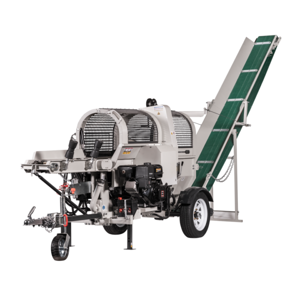 LUMAG SSA-400Z-HPRO/S | Zapfwellen-Sägespaltmaschine mit Fördenband & Zuführförderband